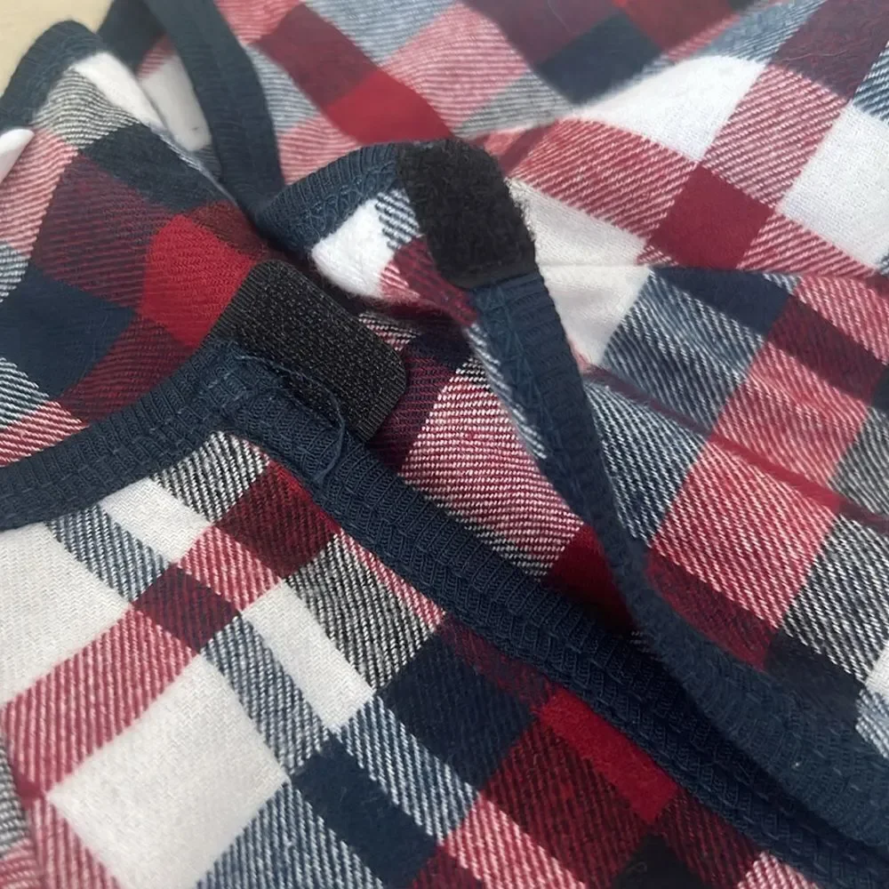 The Company Store Large, XL Flannel Plaid Red/Navy Dog Pajamas